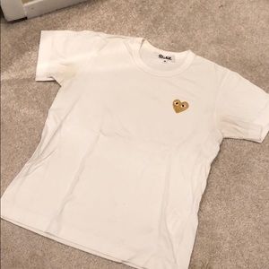 Comme des garçons white play tee-shirt
